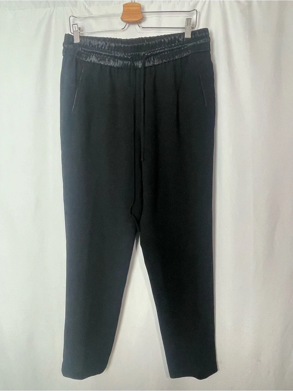 Rag and bone Black Drawstring Pants with Satin Waistband large